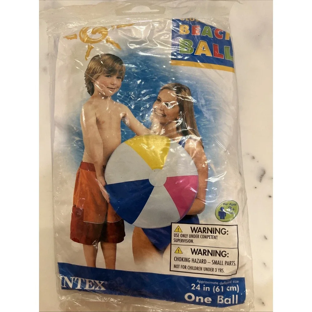 New Intex Red Blue White Inflatable Pool Beach Ball 24